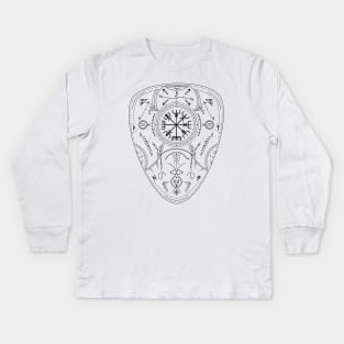 Vegvisir - The Viking Compass | Norse Pagan Symbol Kids Long Sleeve T-Shirt